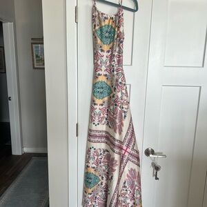 Aakaa Paisley Spaghetti Strap Sundress Maxi